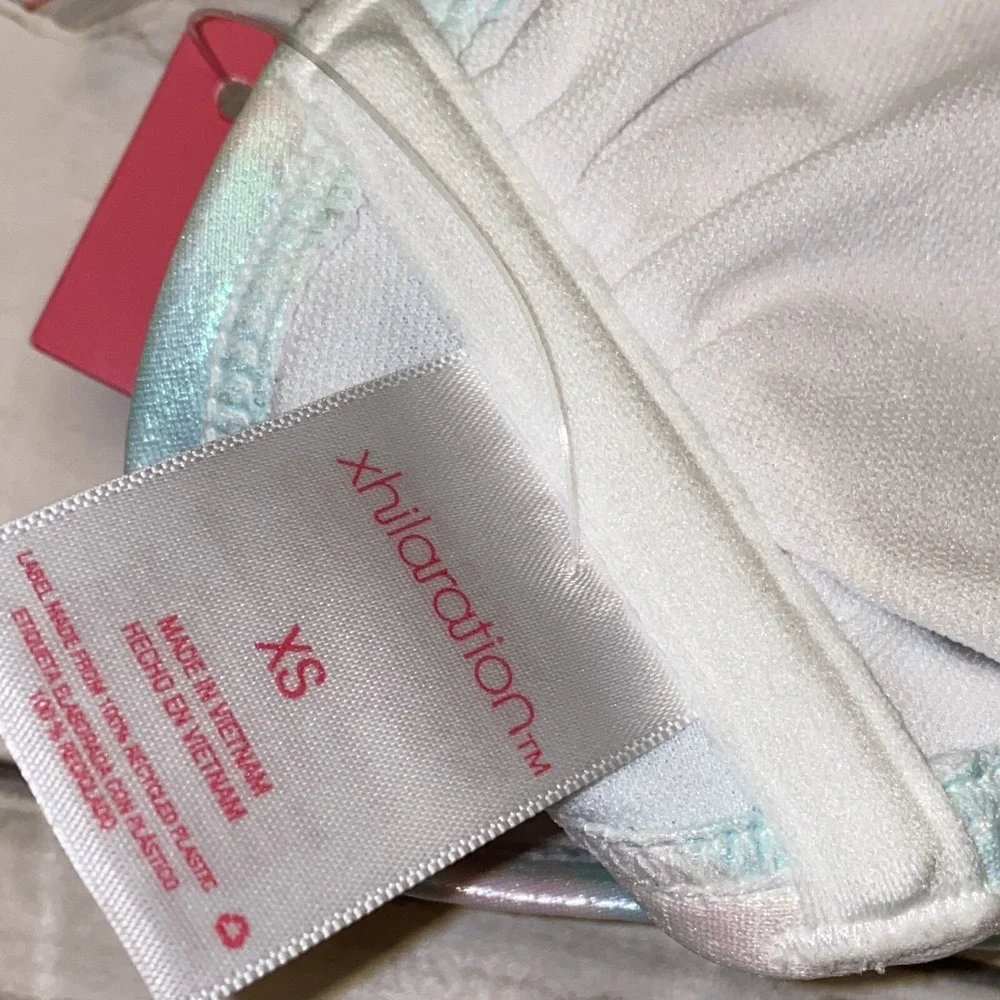 Xhilaration Bikini Top Womens XS Rainbow Pearl Tie Dye Swim Bandeau NEW Target